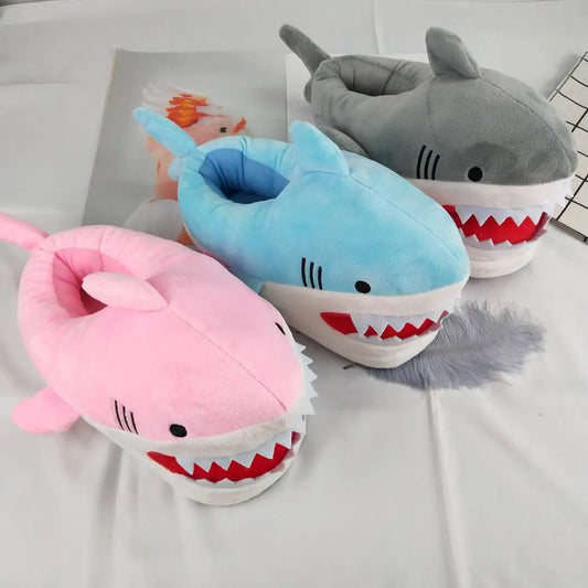 Interesting Funny Shark Slippers For Girls Faux Fur Slides Unisex Women Crazzy Slippers Winter Spring Shoes Female 2023 New