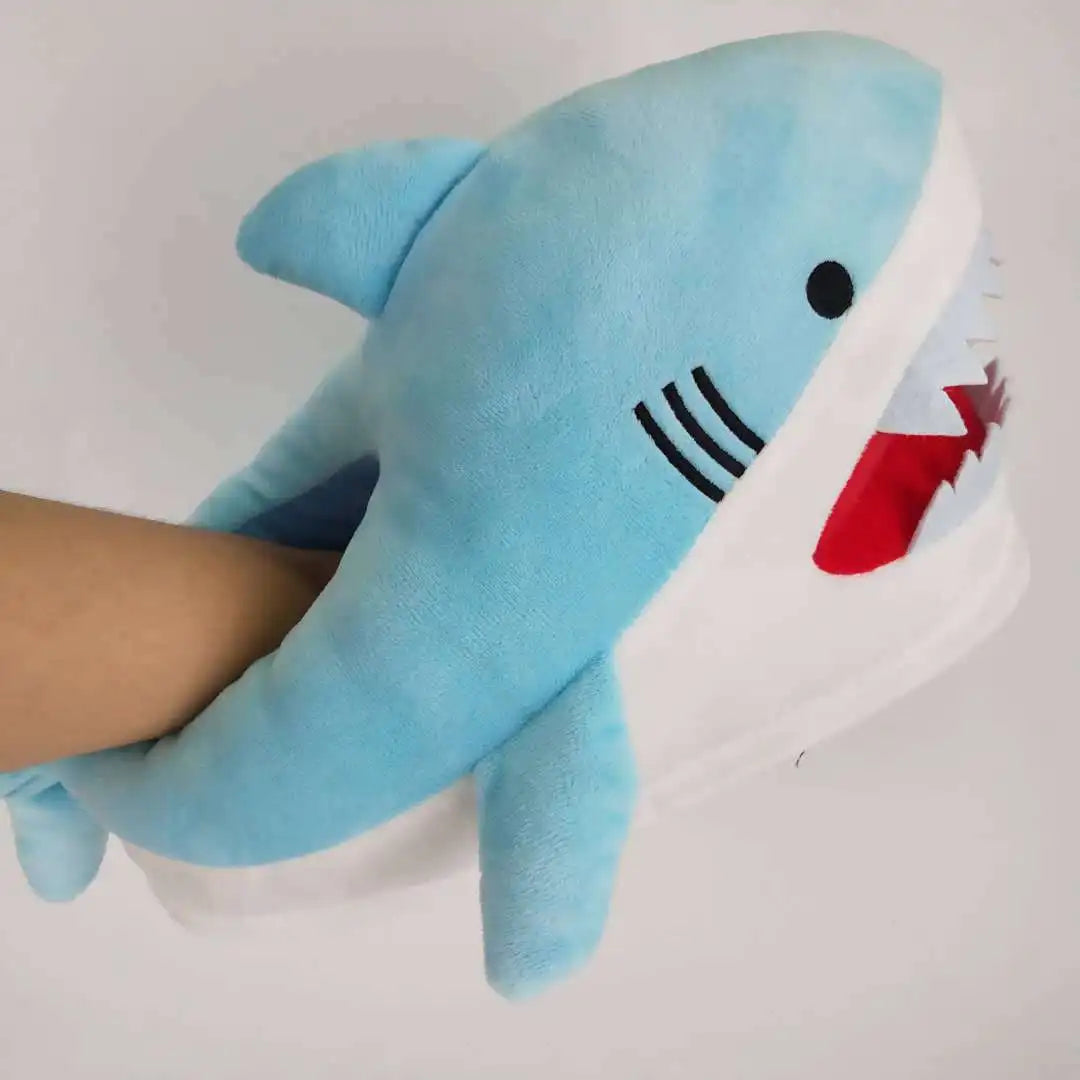 Interesting Funny Shark Slippers For Girls Faux Fur Slides Unisex Women Crazzy Slippers Winter Spring Shoes Female 2023 New