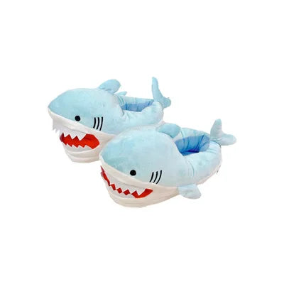 Interesting Funny Shark Slippers For Girls Faux Fur Slides Unisex Women Crazzy Slippers Winter Spring Shoes Female 2023 New