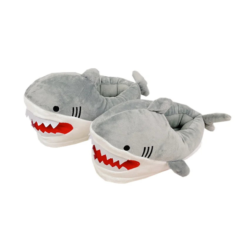 Interesting Funny Shark Slippers For Girls Faux Fur Slides Unisex Women Crazzy Slippers Winter Spring Shoes Female 2023 New