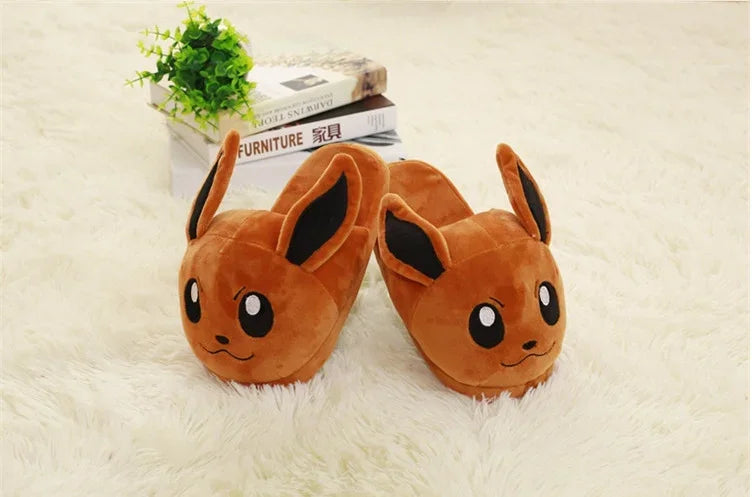 Pokemon Eevee Snorlax Squirtle Gengar Pikachu Indoor Slippers Flat Home Cute Cartoon Slippers Unisex Couple Warm Non-slip Shoes