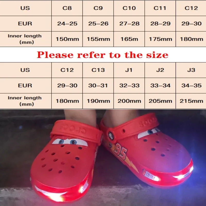 Lightning Mcqueen Pixar Flashing Light Outdoor Beach Slippers Cute Cartoon Anime Pool Anti Slip No95 Cars Slippers