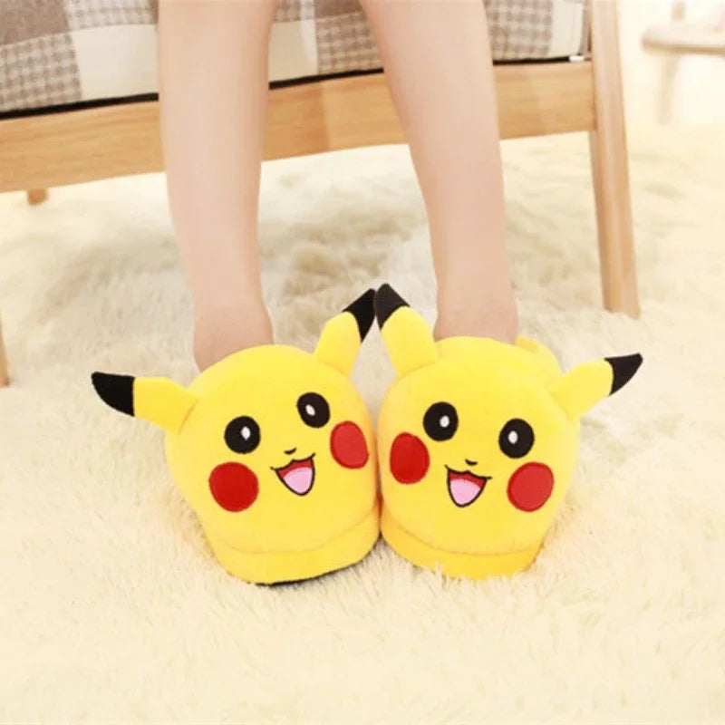 Pokemon Eevee Snorlax Squirtle Gengar Pikachu Indoor Slippers Flat Home Cute Cartoon Slippers Unisex Couple Warm Non-slip Shoes