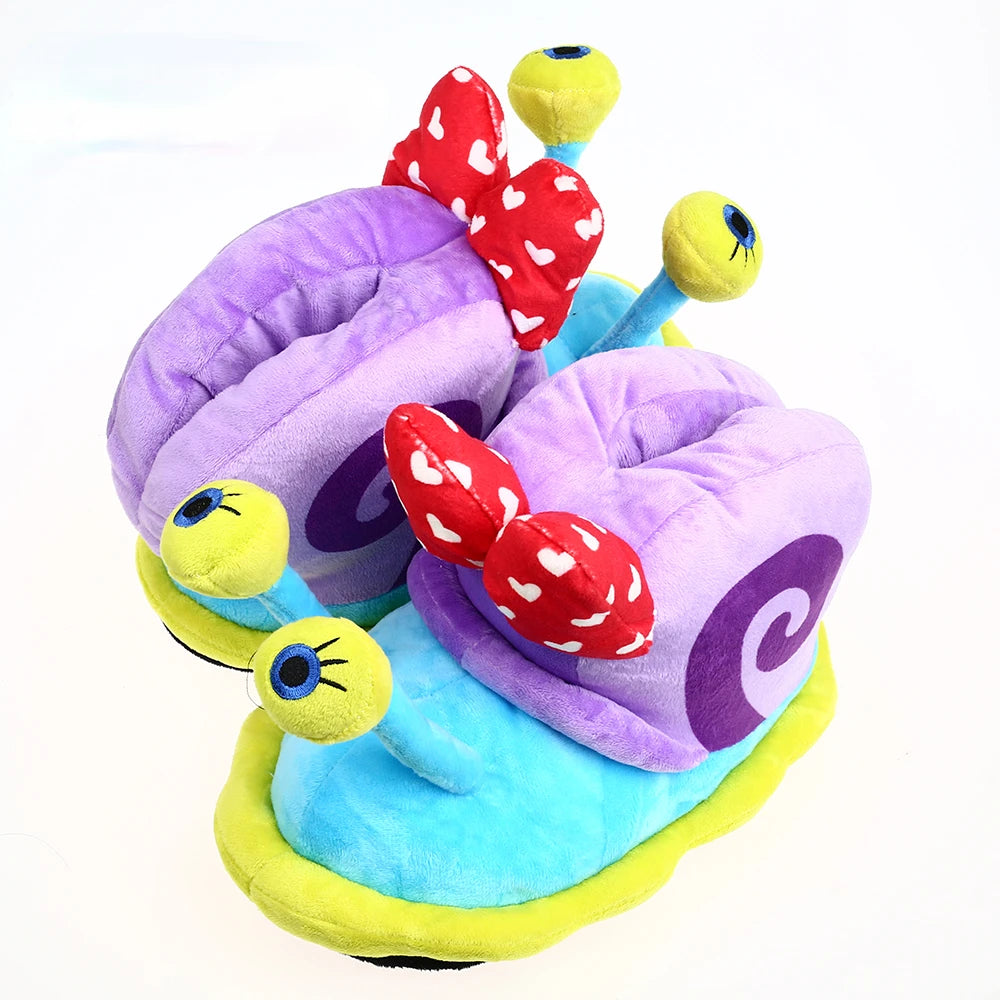 Unisex Snail Slippers Cartoon Home Indoor Sneaker Slippers Warm Plush House Shoes Cozy Soft Flip Flop Kids Funny Shoes Women Men