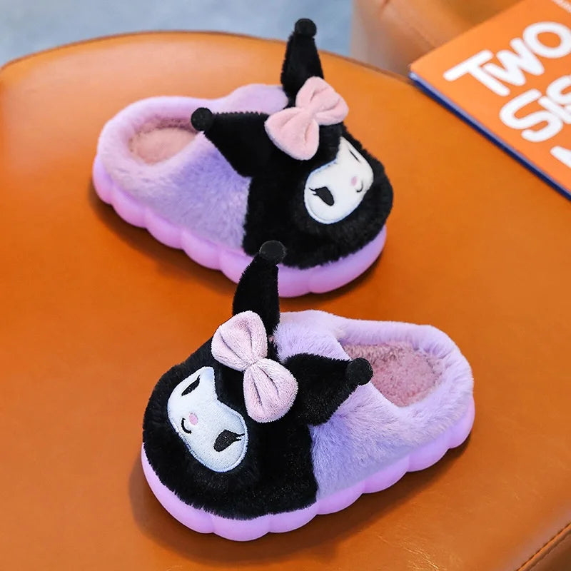 Sanrio Hello Kitty Children Cotton Slipper Exquisite Surrounding Kawayi Parent Child Home Anti slip Thick Warm Cotton Shoes Gift