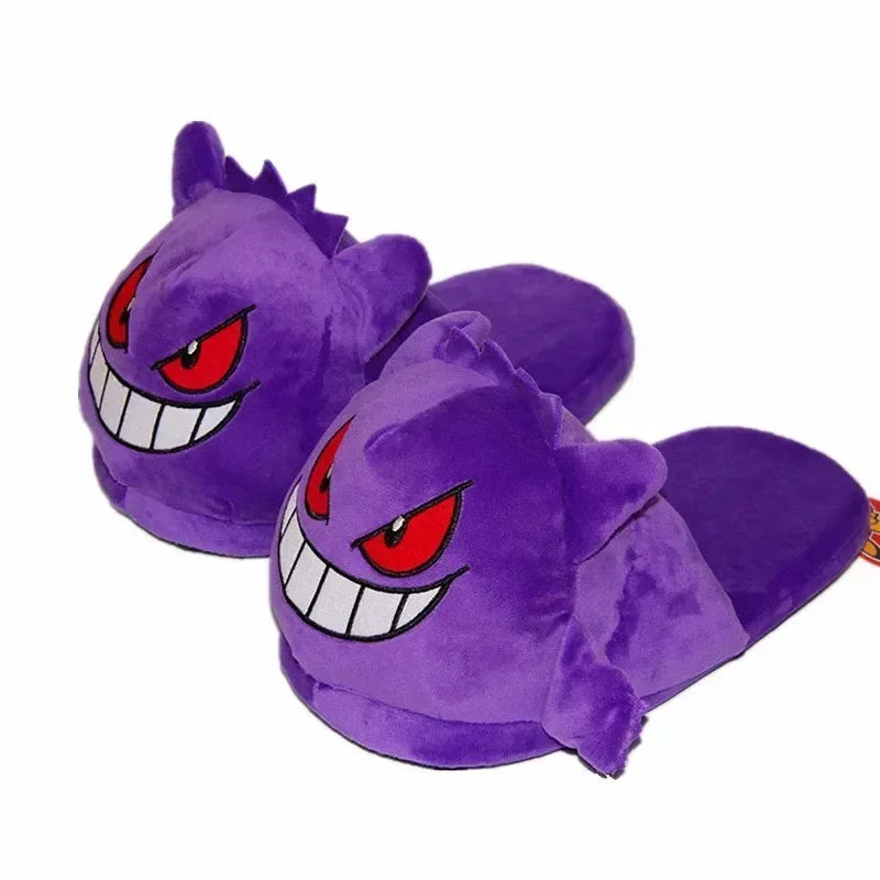 280MM Pokemon Gengar Snorlax Winter Slippers Bottom Soft Insole Home Shoes Thick Slippers Indoor Non-slip Comfortable Slippers