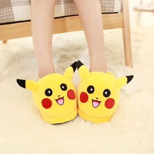 Pokemon Eevee Snorlax Squirtle Gengar Pikachu Indoor Slippers Flat Home Cute Cartoon Slippers Unisex Couple Warm Non-slip Shoes