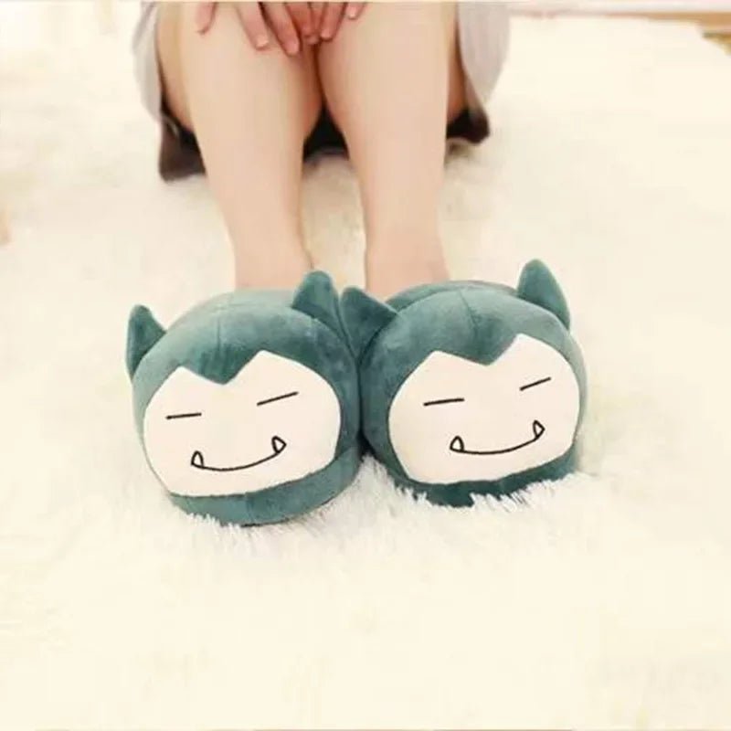 Pokemon Eevee Snorlax Squirtle Gengar Pikachu Indoor Slippers Flat Home Cute Cartoon Slippers Unisex Couple Warm Non-slip Shoes