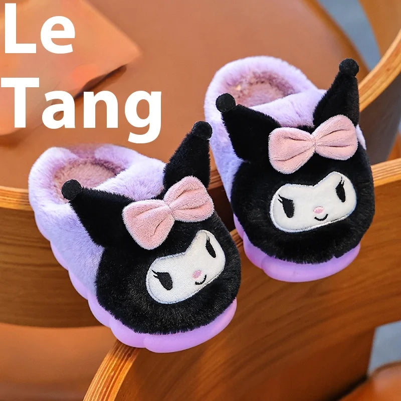 Sanrio Hello Kitty Children Cotton Slipper Exquisite Surrounding Kawayi Parent Child Home Anti slip Thick Warm Cotton Shoes Gift