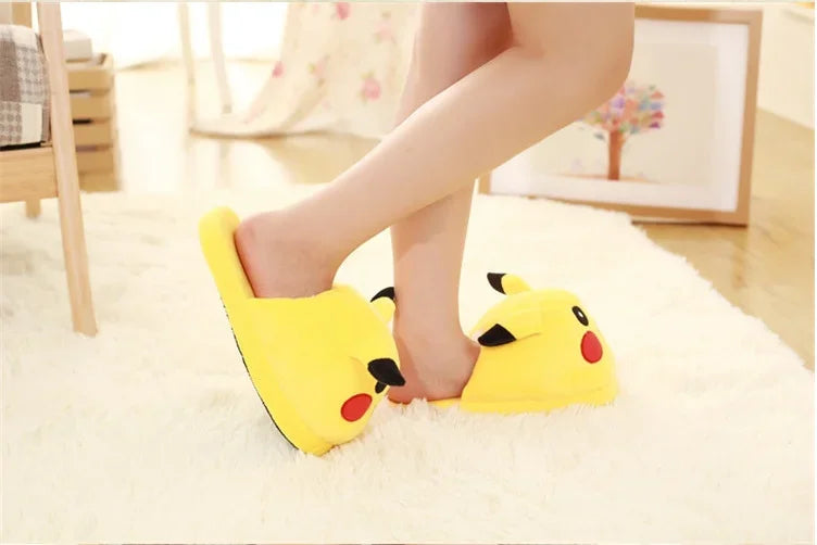 Pokemon Eevee Snorlax Squirtle Gengar Pikachu Indoor Slippers Flat Home Cute Cartoon Slippers Unisex Couple Warm Non-slip Shoes