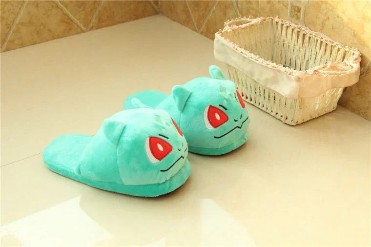 Pokemon Eevee Snorlax Squirtle Gengar Pikachu Indoor Slippers Flat Home Cute Cartoon Slippers Unisex Couple Warm Non-slip Shoes