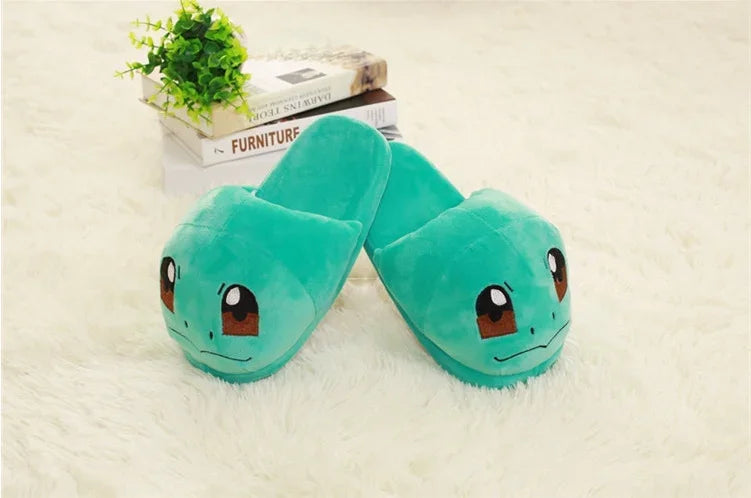 Pokemon Eevee Snorlax Squirtle Gengar Pikachu Indoor Slippers Flat Home Cute Cartoon Slippers Unisex Couple Warm Non-slip Shoes