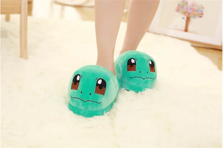 Pokemon Eevee Snorlax Squirtle Gengar Pikachu Indoor Slippers Flat Home Cute Cartoon Slippers Unisex Couple Warm Non-slip Shoes