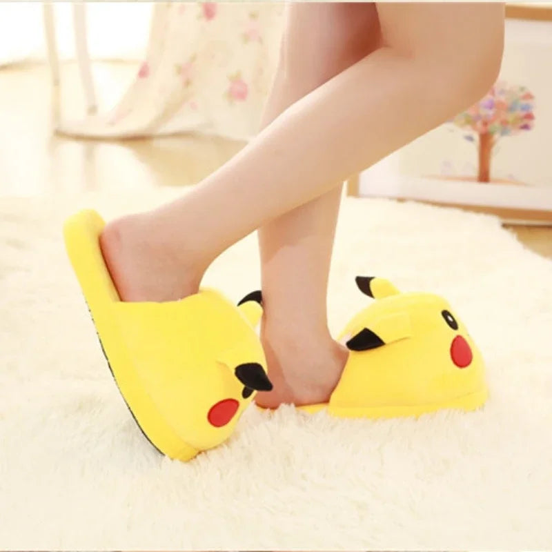 Pokemon Eevee Snorlax Squirtle Gengar Pikachu Indoor Slippers Flat Home Cute Cartoon Slippers Unisex Couple Warm Non-slip Shoes