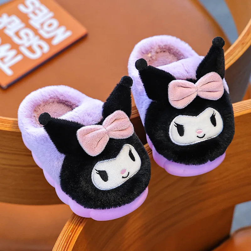 Sanrio Hello Kitty Children Cotton Slipper Exquisite Surrounding Kawayi Parent Child Home Anti slip Thick Warm Cotton Shoes Gift