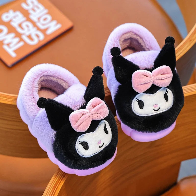 Sanrio Hello Kitty Children Cotton Slipper Exquisite Surrounding Kawayi Parent Child Home Anti slip Thick Warm Cotton Shoes Gift