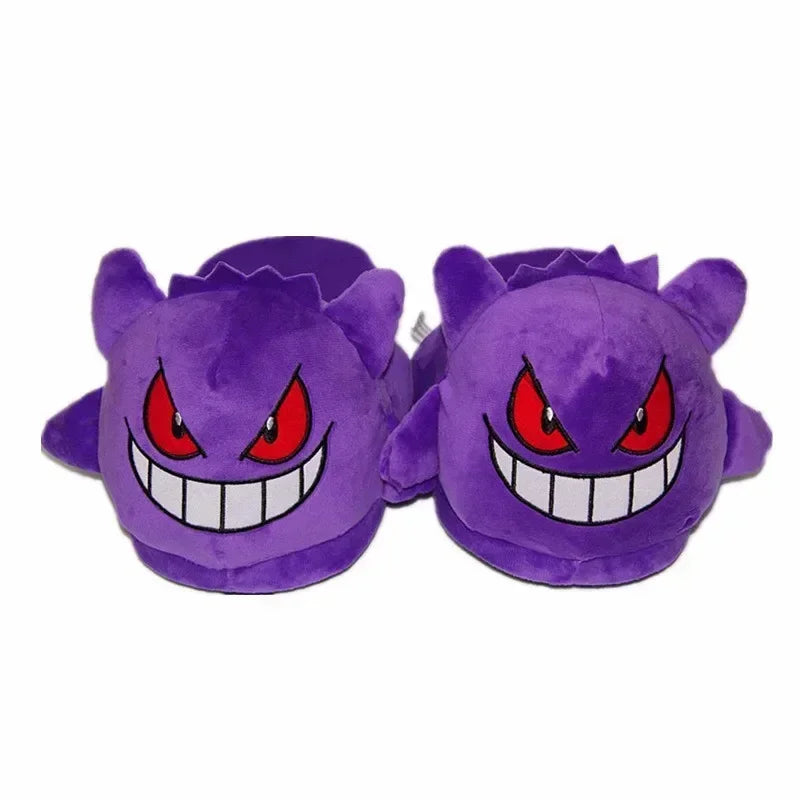 280MM Pokemon Gengar Snorlax Winter Slippers Bottom Soft Insole Home Shoes Thick Slippers Indoor Non-slip Comfortable Slippers