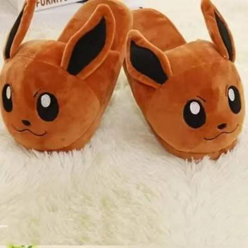 Pokemon Eevee Snorlax Squirtle Gengar Pikachu Indoor Slippers Flat Home Cute Cartoon Slippers Unisex Couple Warm Non-slip Shoes