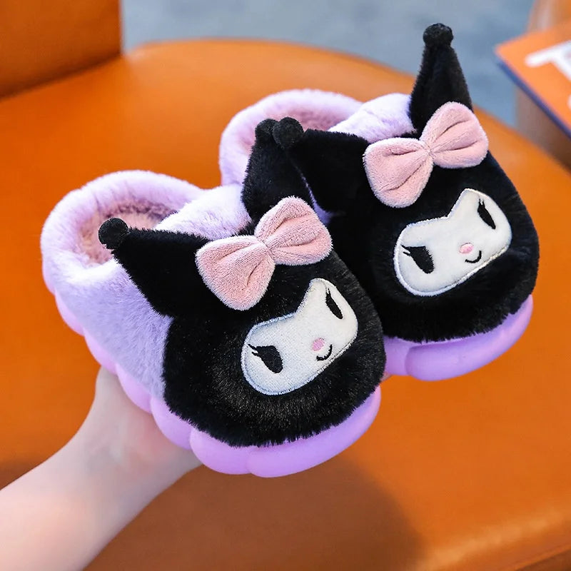 Sanrio Hello Kitty Children Cotton Slipper Exquisite Surrounding Kawayi Parent Child Home Anti slip Thick Warm Cotton Shoes Gift