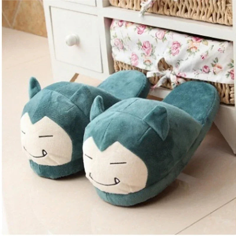 280MM Pokemon Gengar Snorlax Winter Slippers Bottom Soft Insole Home Shoes Thick Slippers Indoor Non-slip Comfortable Slippers