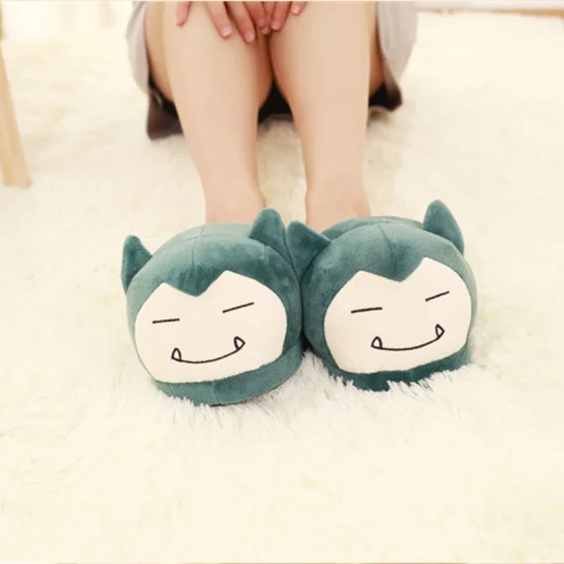 Pokemon Eevee Snorlax Squirtle Gengar Pikachu Indoor Slippers Flat Home Cute Cartoon Slippers Unisex Couple Warm Non-slip Shoes