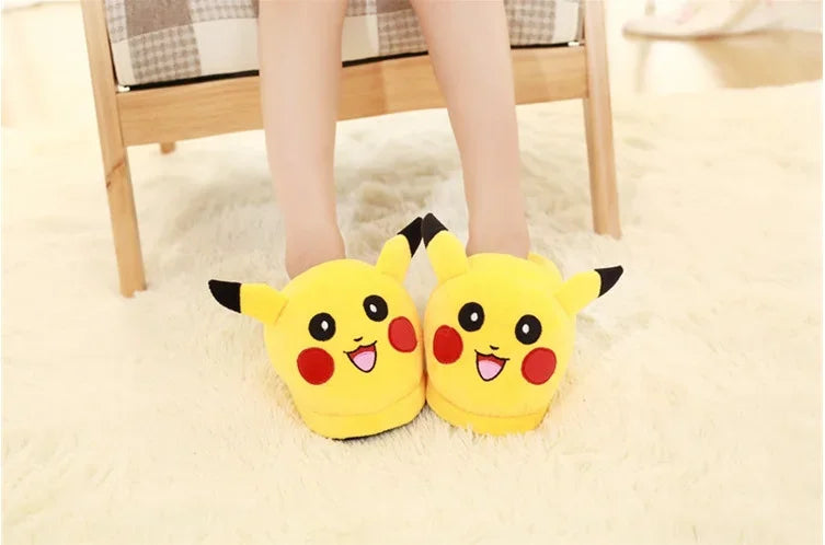 Pokemon Eevee Snorlax Squirtle Gengar Pikachu Indoor Slippers Flat Home Cute Cartoon Slippers Unisex Couple Warm Non-slip Shoes